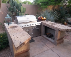 Remodeled patio with gas grill